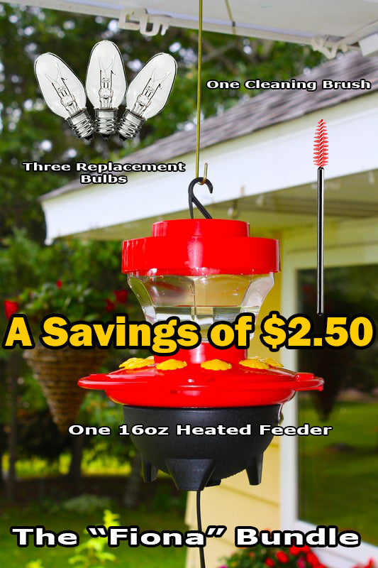 16 oz. Heated Hummingbird Feeder "Fiona" Bundle